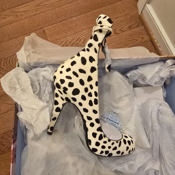 Jeffrey Campbell Black and White Polka Dot Heels - Picture 2 of 3